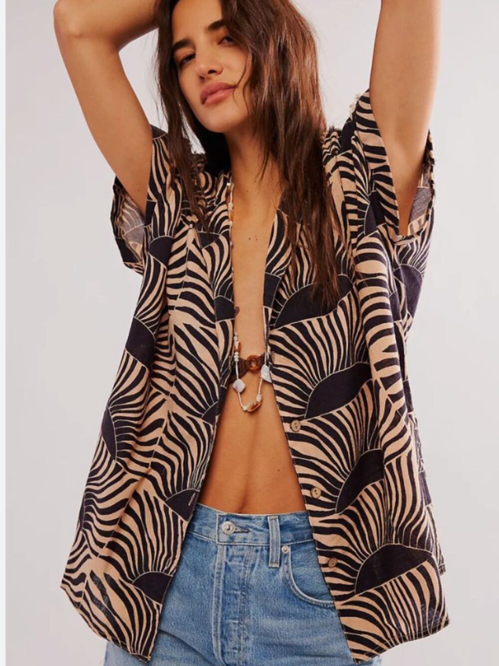 FREE PEOPLE We The Free Sun Splash Printed Top // L // Night Combo